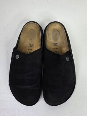 Birkenstock Zermatt Premium Suede Black Leather Slippers 42